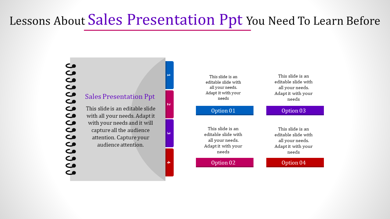Free - Four Node Sales Presentation PPT Template Designs